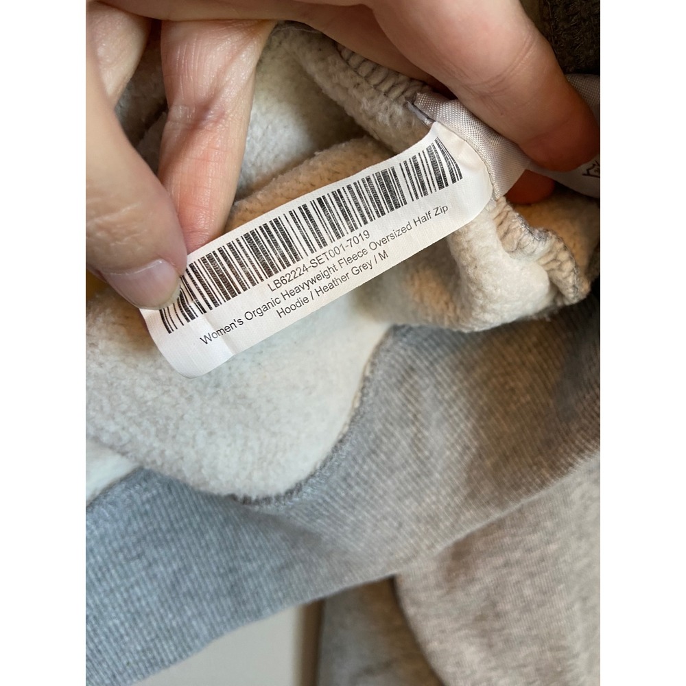 Quince Womens Organic Heavyweight Fleece Oversized Half Zip Hoodie Grey M - Picture 5 of 8